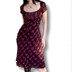 Moschino Cheap and Chic apple print dress. Size 4.
